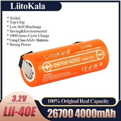 2020 LiitoKala 3.2V 26700 4000mAh LiFePO4 bateria 35A ciągłe rozładowanie maksymalna bateria o dużej mocy + arkusze niklu