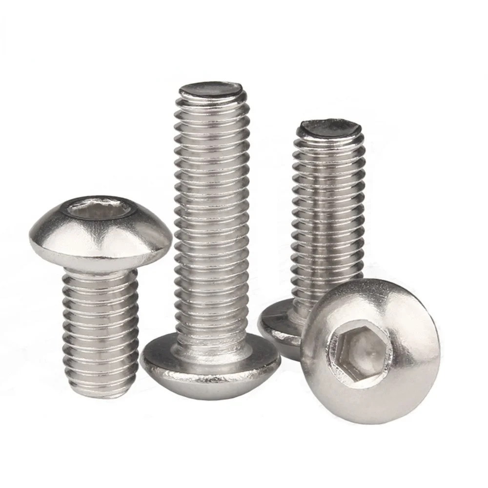 

20pcs 50pcs M4 M5 M6 Stainless Steel 304 A2 Round Head Screws Mushroom Hexagon Hex Socket Button Head Screw