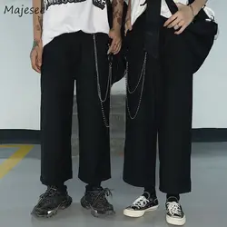 Men Casual Pants Solid Simple Large Size 3XL Loose All-match Harajuku Mens Korean Style Teens Chic Streetwear High Quality New