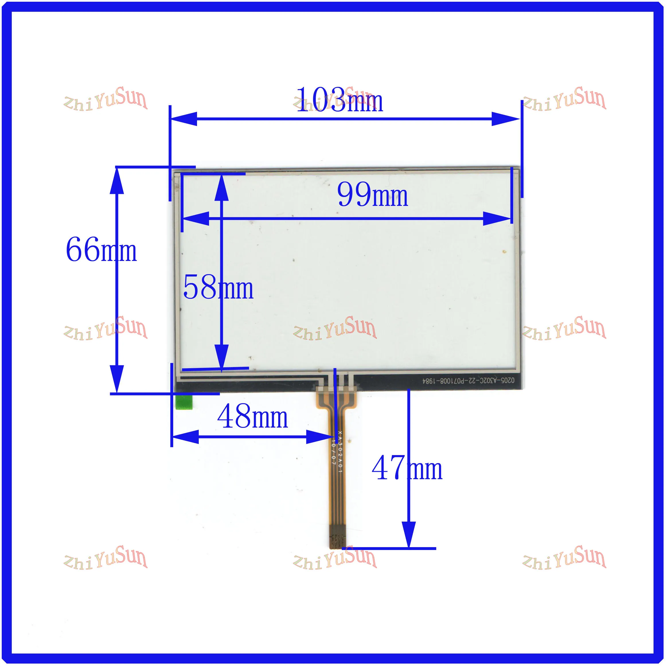 

ZhiYuSun 103*66mm suitable 4.3inch 4lines resistance screen this is compatible blass suitable 103*66