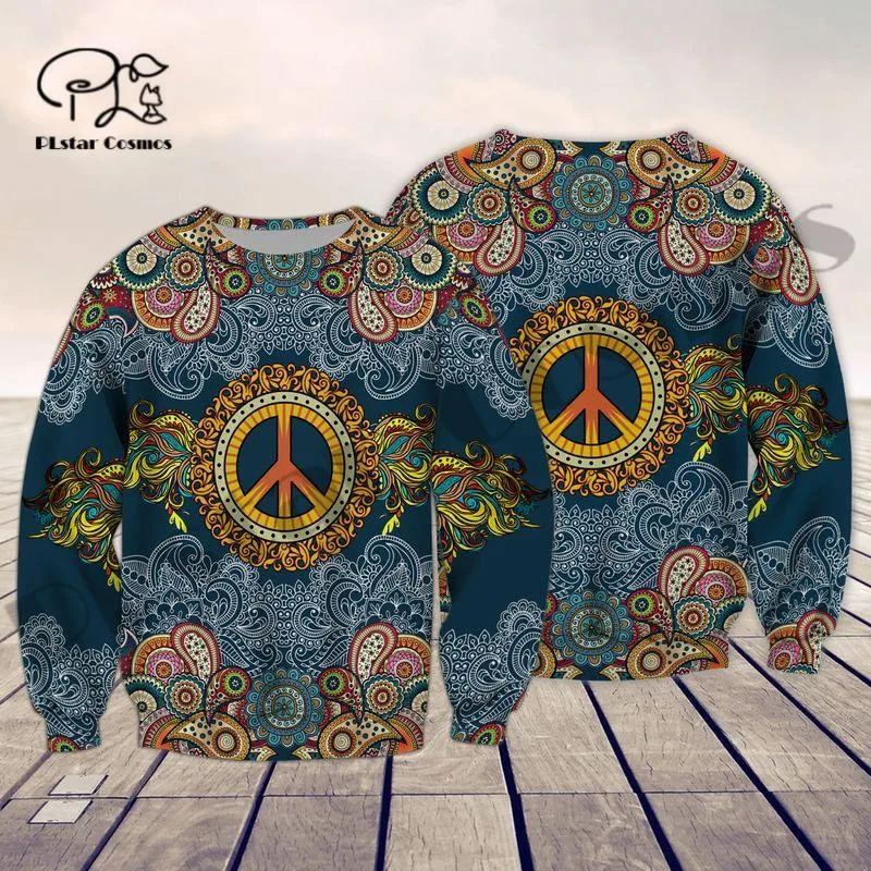 PLstar Cosmos 3Dprinted Newest Peace Hippie Flower Art Harajuku Casual Streetwear Unique Unisex Hoodies/Sweatshirt/Zip Style-3