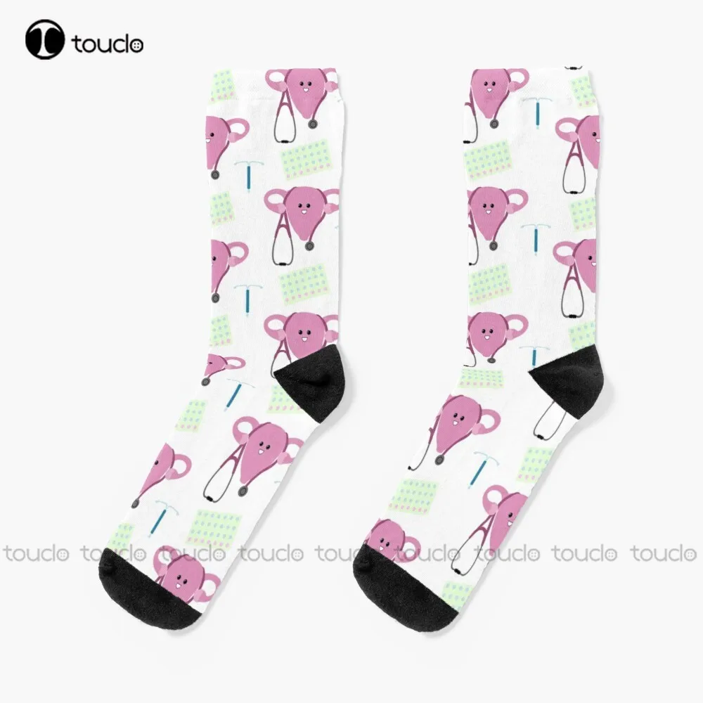 Ob-Gyn Pattern Obstetrics Gynecology Ob Obgyn Gyn Uterus Socks Mens Colorful Socks Christmas New Year Thanksgiving Day Gift