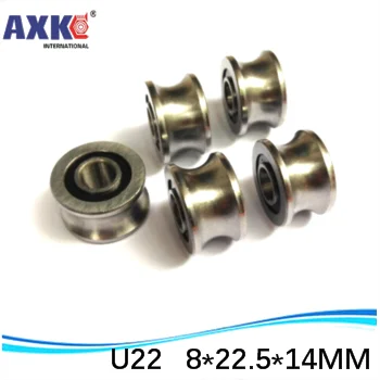 

high quality U22 8mm V / U groove pulley bearings 8*22.5*14.5*13.5 mm Ugroove roller wheel ball bearing U-22 TU22