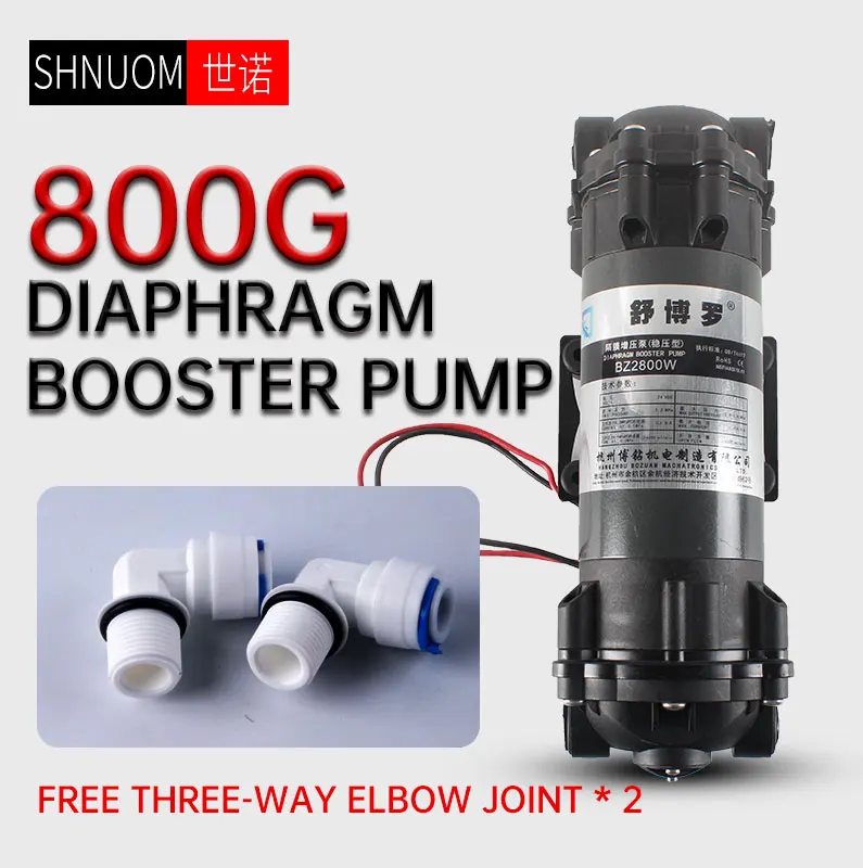 BZ2800W Water Filter Parts 800G Motor 800 Gallon 24V Silent Diaphragm Pure RO Water Double Pump Head in Reverse Osmosis System