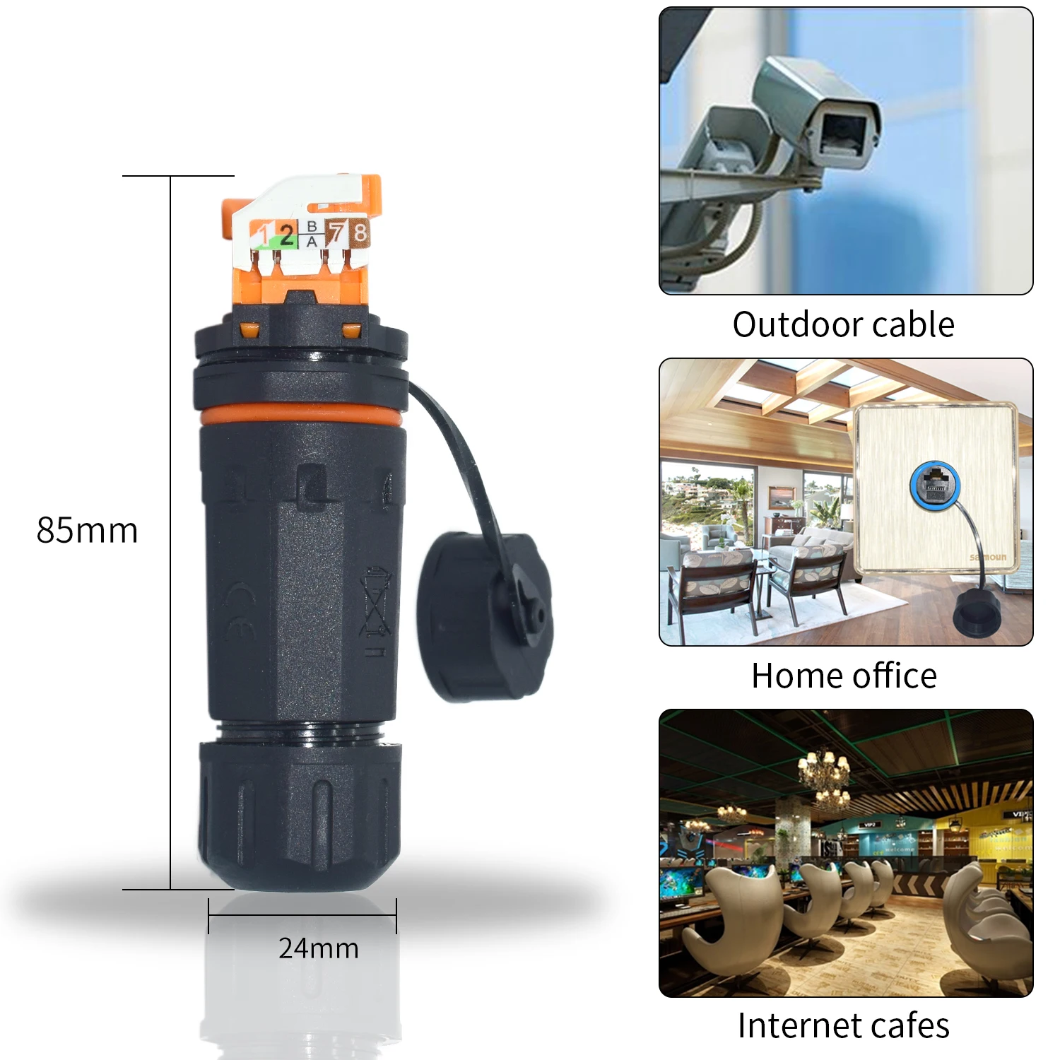 YXY IP68 RJ45กันน้ำ Connector CAT6A,เครื่องมือฟรีแผง Mount, Ethernet Extender,coupler หญิงหญิง,ป้องกัน