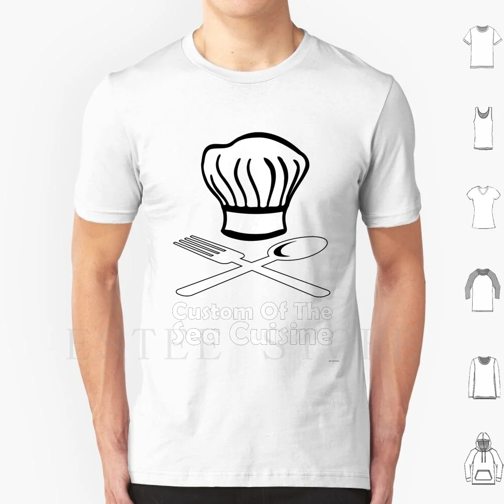 Custom Of The Sea Cuisine T Shirt Cotton Men DIY Print Cuisine Seas Navy Cannibal Human Food Satire Humor Stranded Chef Fork