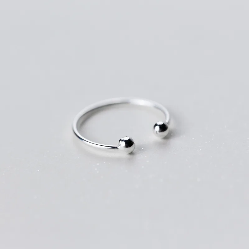 La Monada 46-50mm Fashion Rings Female Women Real 925 Silver Ring For Girls Minimalist Ball Half Adjustable Ring On Finger