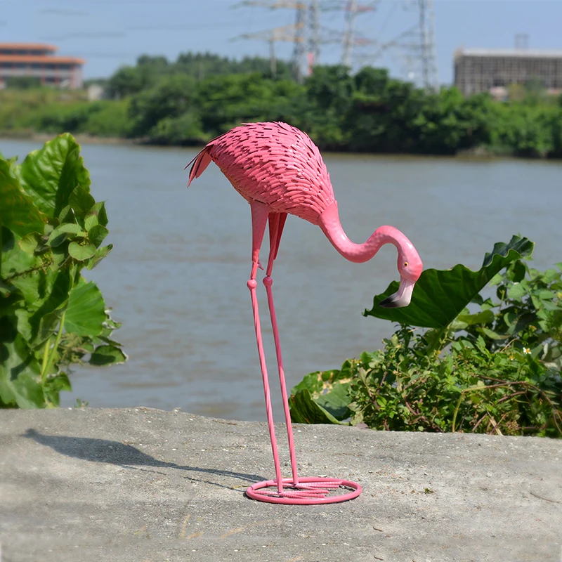 Outdoor Gardening Decoration Metal Flamingo Sculpture Garden And Yard  Home Decor Wedding Ornaments Statue Craft Gift Customized