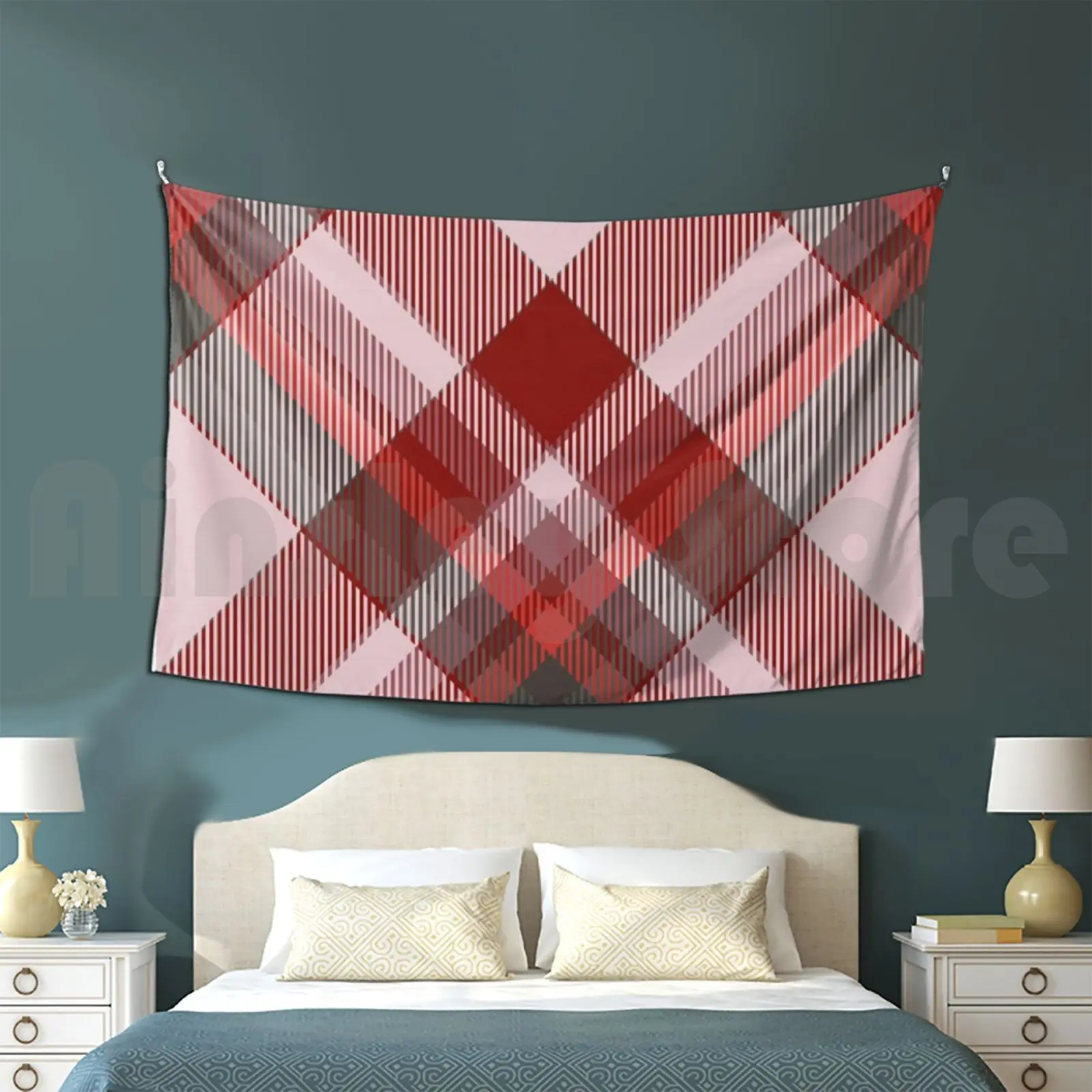 Tartan Scotland Tapestry Living Room Bedroom Tartan Scottish Outlander Black Scotland Clan Red Sassenach Scot