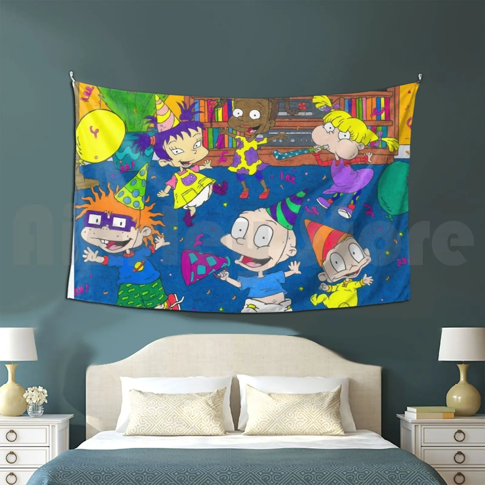 Chuckie Angelica Birthday Party Tapestry Living Room Bedroom Pickles Chuckie Finster Dil Pickles Angelica