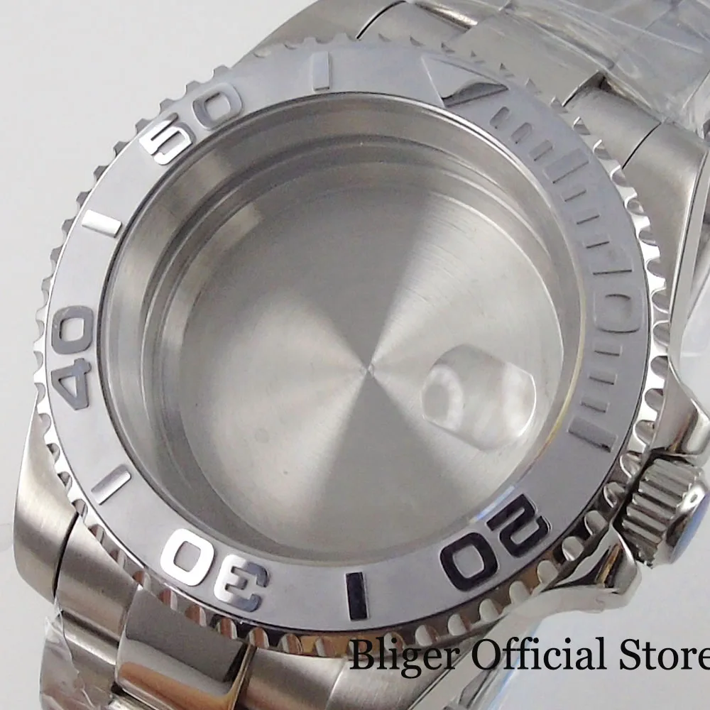 Stainless Steel 20ATM Waterproof 120 Click Fit NH35 NH34 GMT NH36 40mm Automatic Watch Case Polished Bracelet Silver Insert