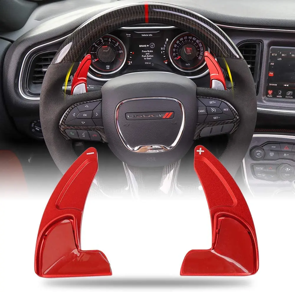 

2Pcs GSD Aluminum alloy Car Steering Wheel Shift Paddle Shifter Extension for Dodge Challenger 2015 2016 2017 2018 2019 Blue