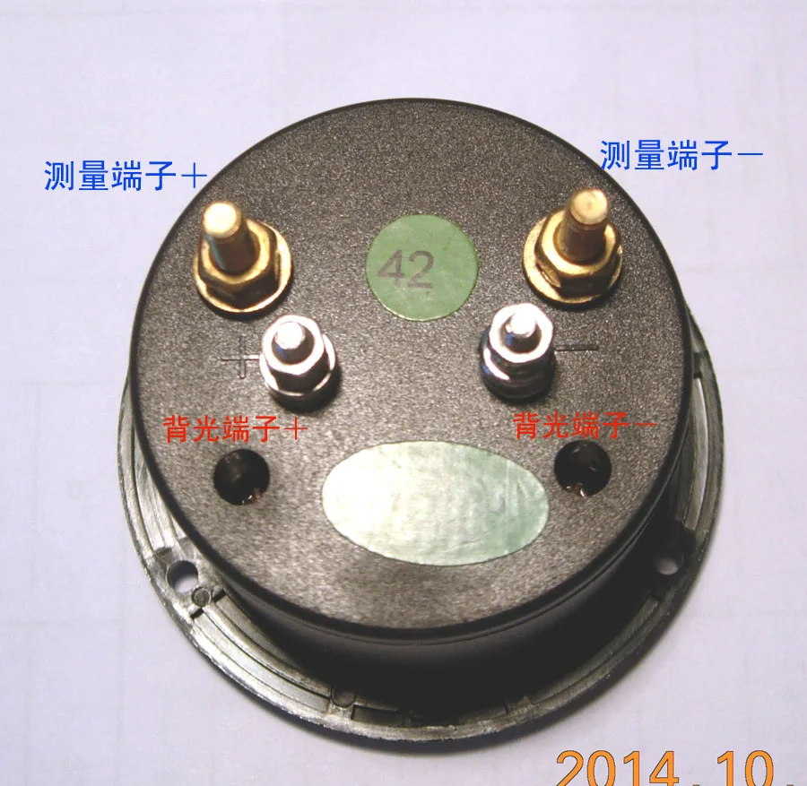 1PCS 52mm Round Pointer VU Meter DC500V Voltmeter LED With Yellow Backlight 8-12VDC