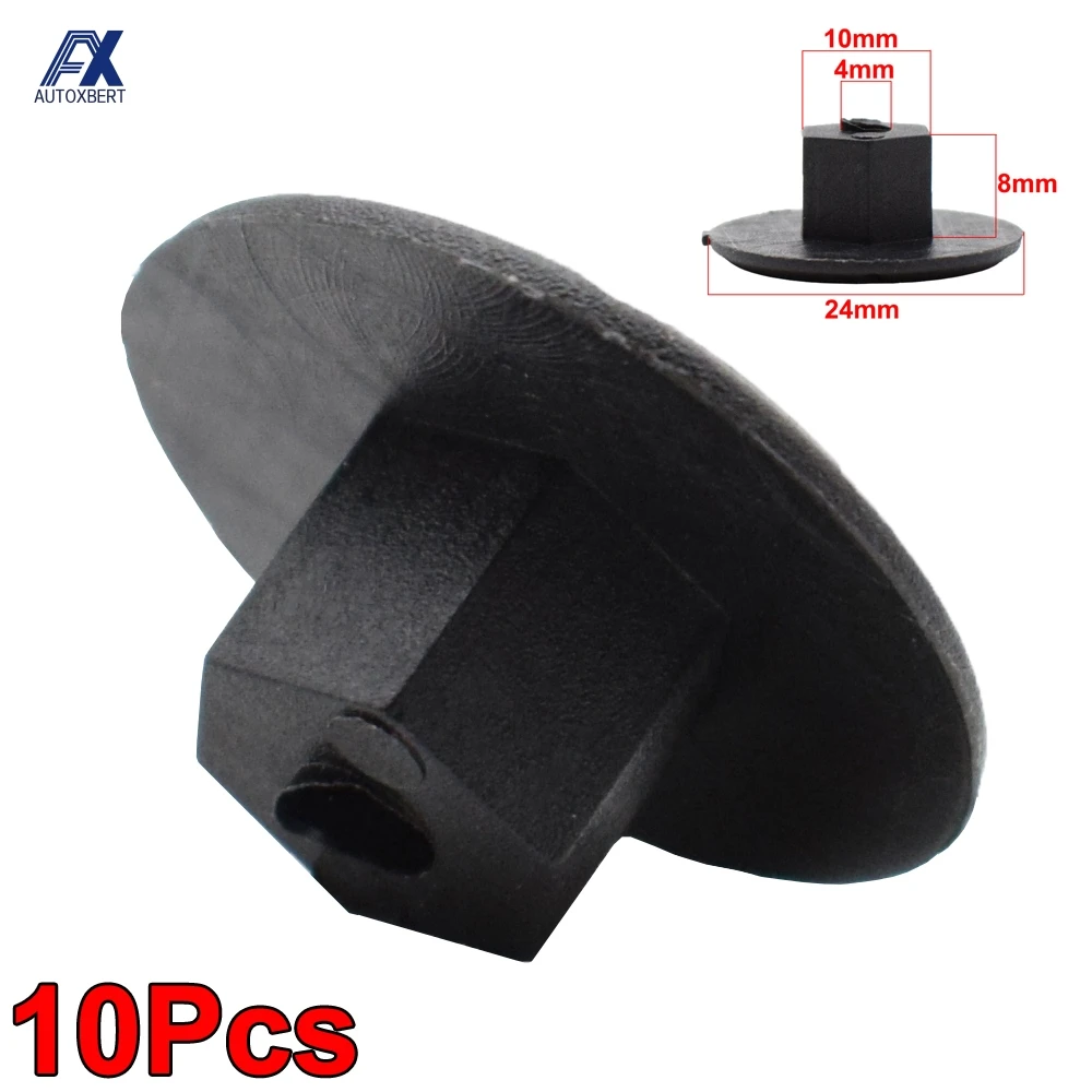 10Pcs 4mm Plastic Fastener Nut For Mercedes Benz Fender Mud Flap Splash Guard Wheel Arch Bumper Panel Retainer Clip Rivet