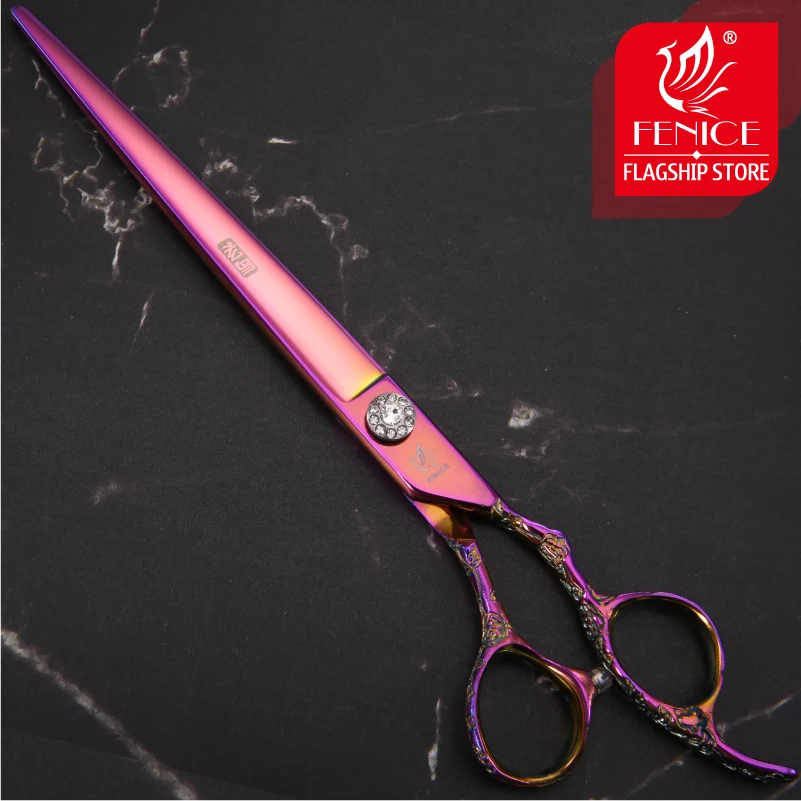 Fenice 7.0/7.5/8 inch Purple Dog Grooming Scissors Purple Cutting Shears JP440C Dog/Cat Hair Cutting Shear