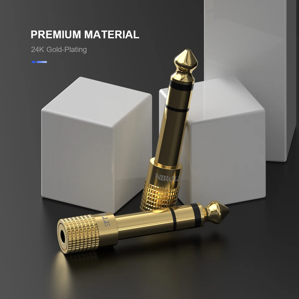 QGeeM Martinetti 6.5 6.35 millimetri Spina Maschio a 3.5mm Femmina Connettore Amplificatore Per Cuffie Audio Adattatore Microfono AUX 6.3 3.5 millimetri Convertitore