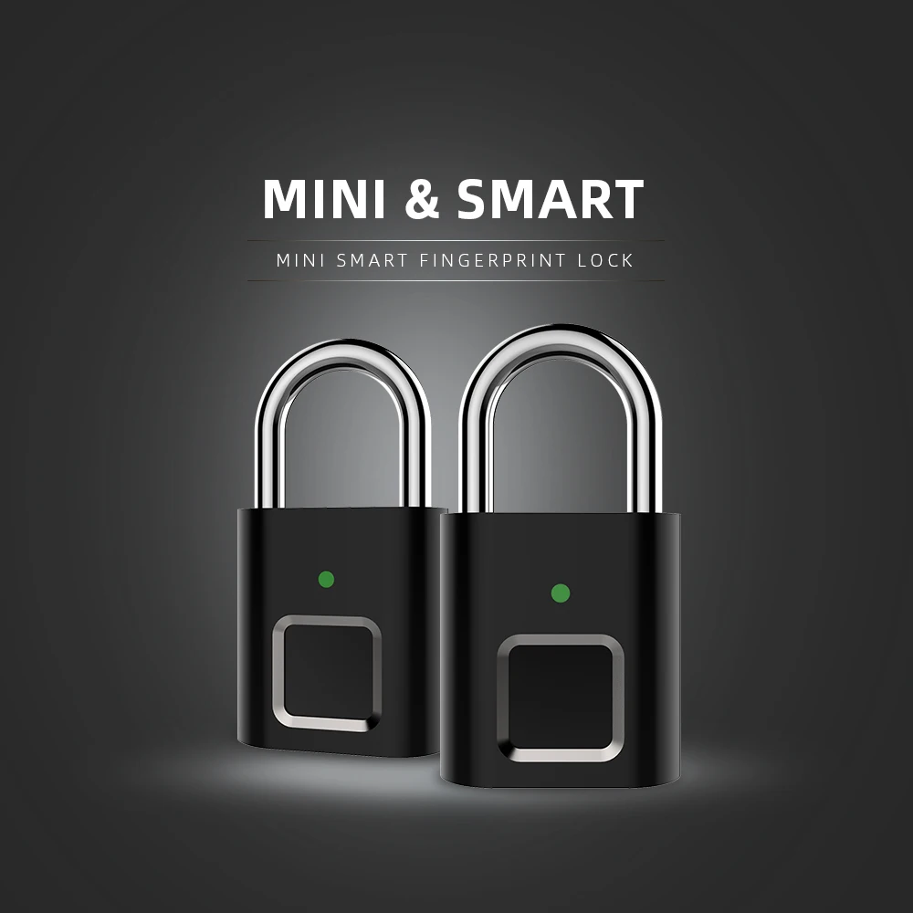 Mini Recarregável Keyless Smart Fingerprint Lock Anti-Theft Security Door Bagagem Pequena Caixa Cadeado