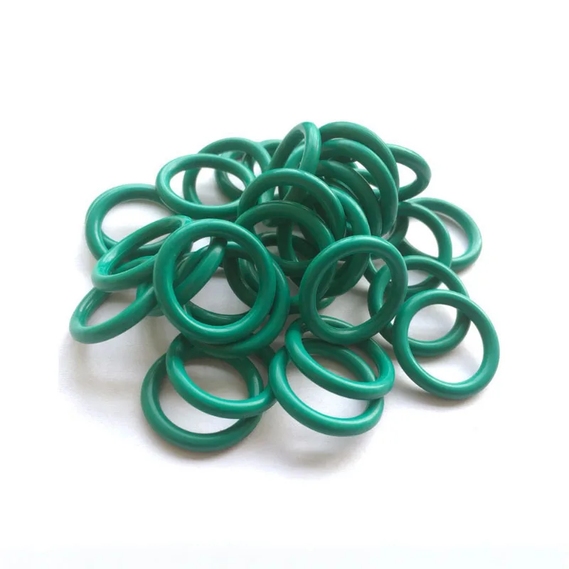Anillo de goma de flúor FKM verde OD4-43mm, alambre de 1-2mm resistente al agua, anillo de sellado resistente a altas temperaturas, 20 Uds.