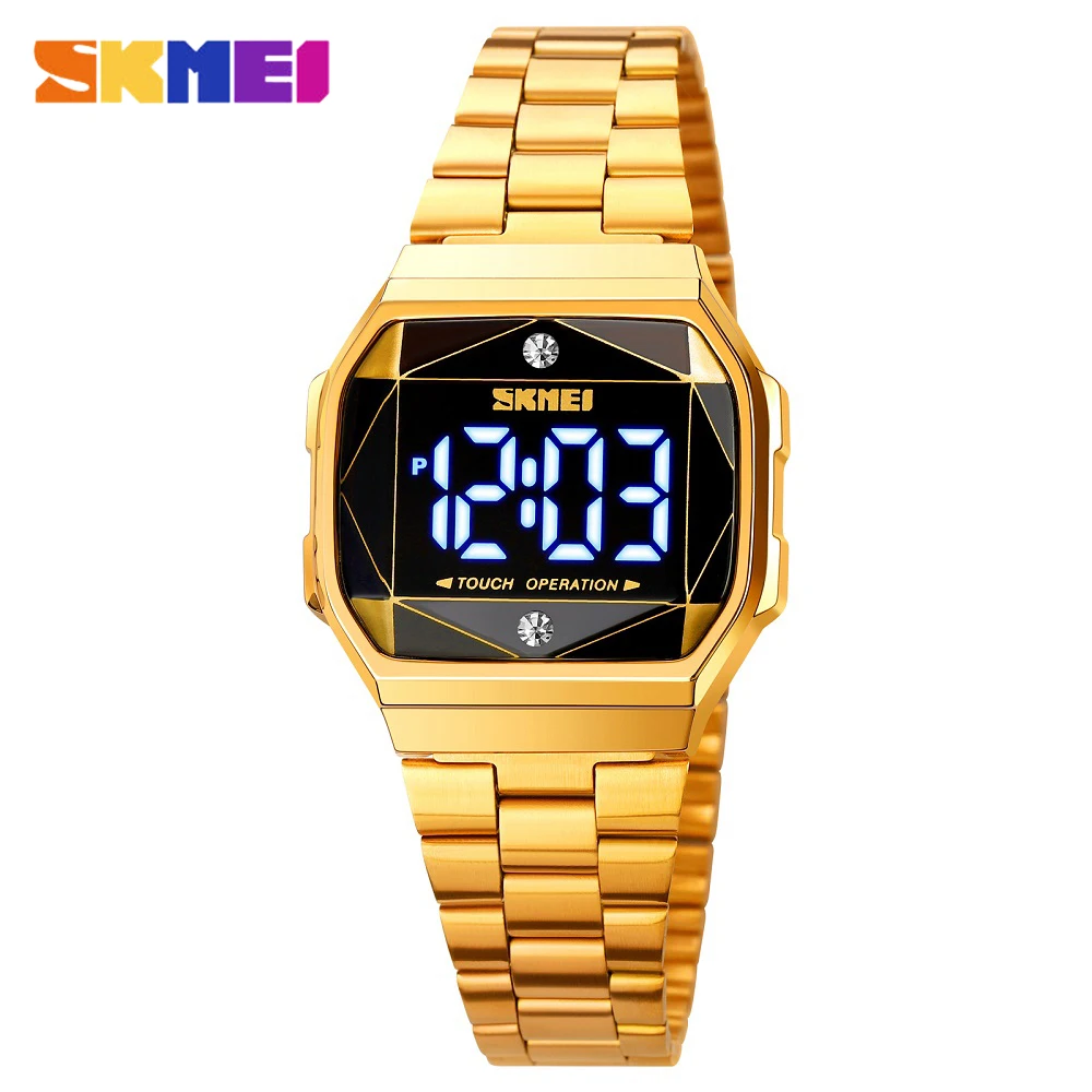 SKMEI Small Slim Touch Screen Square Digital Watch Women High Quality Luxury Bracelet Watch Waterproof Ladies Wrist Watch