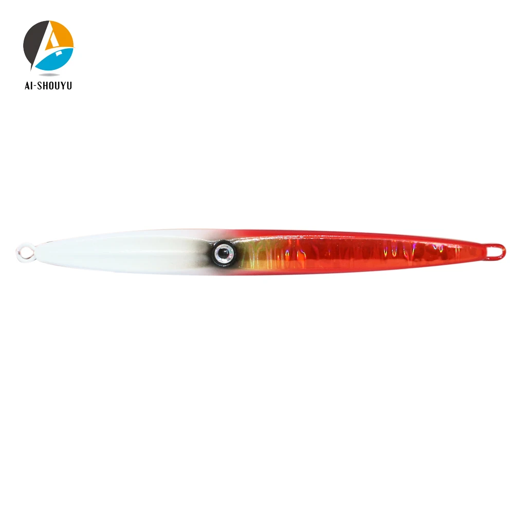 AI-SHOUYU NIEUWE Model Trage Jigging Lokken 40g 60g 80g 100g Lood Lichtgevende Hoofd lokken Harde Vissen Jigging Visgerei Zee Lokken