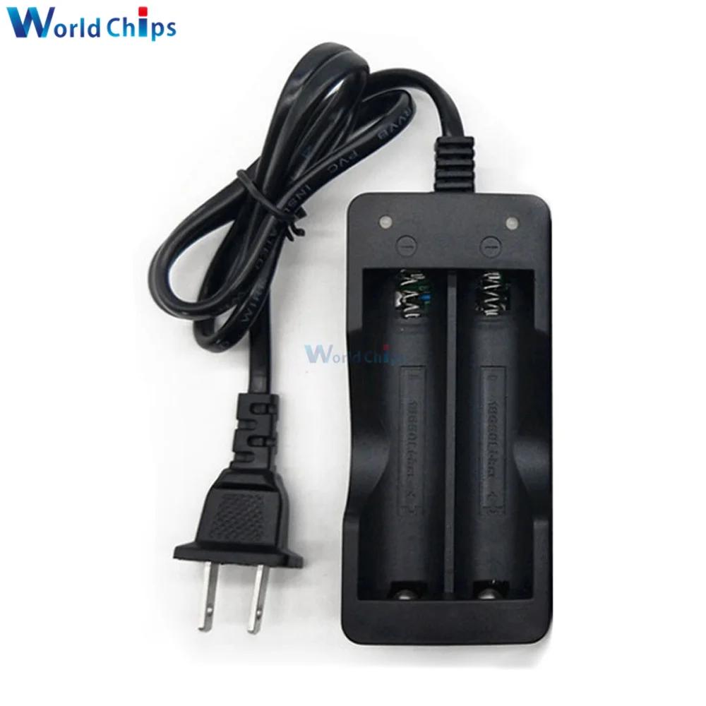 2x18650 Lithium Battery Charger 2 Slots Ni-MH/Ni-Cd Rechargeable Battery Charging AC 100-240V EU/US Plug