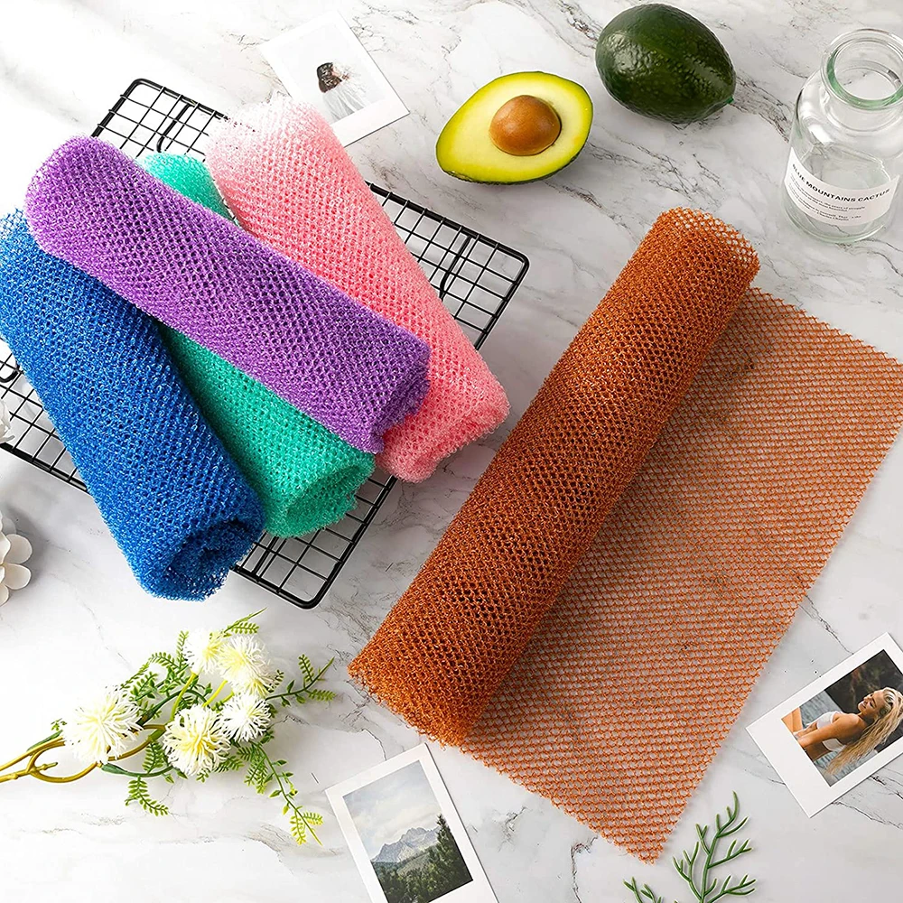 1Pcs African Net Sponge, 30x80cm African Exfoliating Body Net Scrubbing Wash Net Washcloth Long Bathing Sponge Net Shower