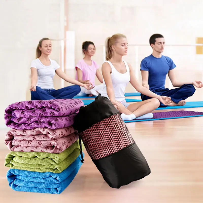 

Microfiber Yoga Mat Towel Non Slip Sweat Absorbent Washable Super Soft With Carry Bag For Hot Yoga Pilates Workout 183*61cm