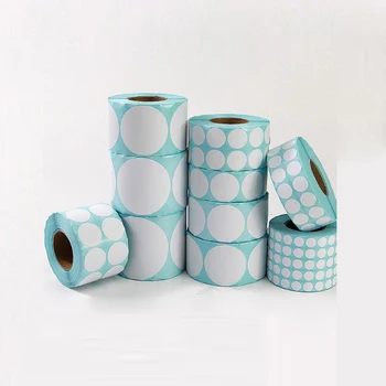 丸型の白いサーマルテープ,幅10mm,15mm,25 30 40 50 60 70 80 90 100mm,バーコードサイズのラベル,花の食品ステッカー