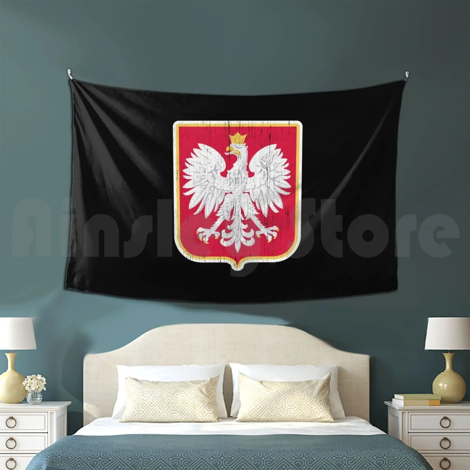Polska Polish Coat Of Arms Eagle Flag Poland Tapestry Background Wall Hanging Pole Polish Poland Polish Eagle Proud