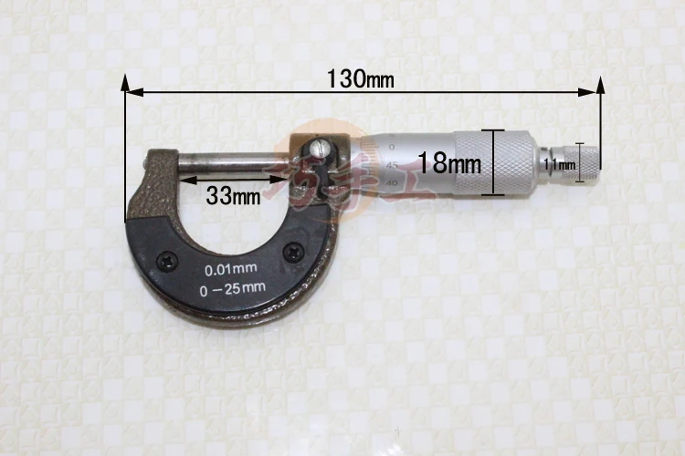 Outside micrometer 0-25mm 0.01 spiral micrometer industrial micrometer tube wall thickness minute card