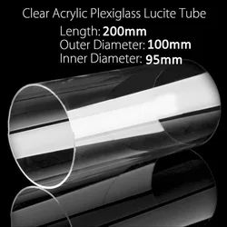 Tube en plexiglas acrylique transparent, Lucite, diamètre ID 200mm, OD 95mm, longueur 100mm, 1PC