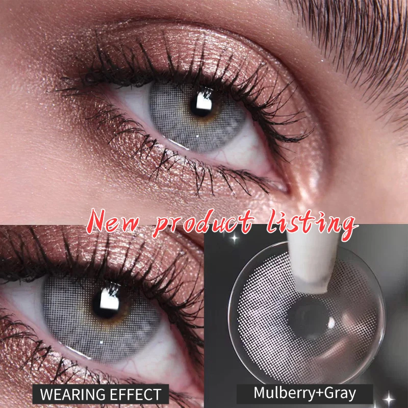 OVOLOOK-Lenses 2pcs/pair Mulberry Series Natural Pupil Colored Lenses for Eye Myopia Contact Lenses Eye Prescription Color Lens