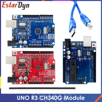 UNO R3 Development Board ATmega328P CH340 CH340G For Arduino UNO R3 With Straight Pin Header with Cable
