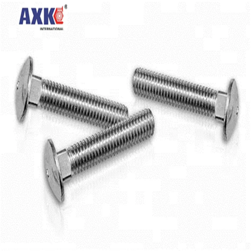 2/10pcs M4 M5 M6 M8 M10 M12 Steel GB12 DIN603 Truss Round Head Square Neck Carriage Screw Coach Bolt for Shelf Desk L= 10-100mm