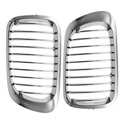 2 Pieces Chrome Front Kidney Grille For E46 M3 325Ci 3 Series 2DR 99-06