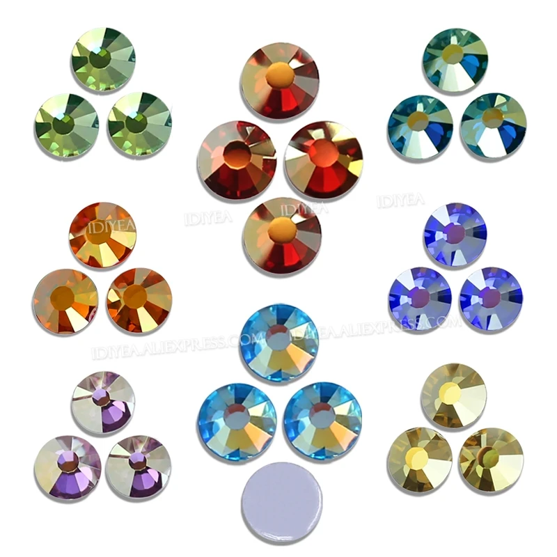 ss6-ss30 Wholesale Big Package Exquisite Shimmer CZ AB Hard Hot Fix Crystal Flat Back Rhinestone Strass Glitter Stone For 3D DIY