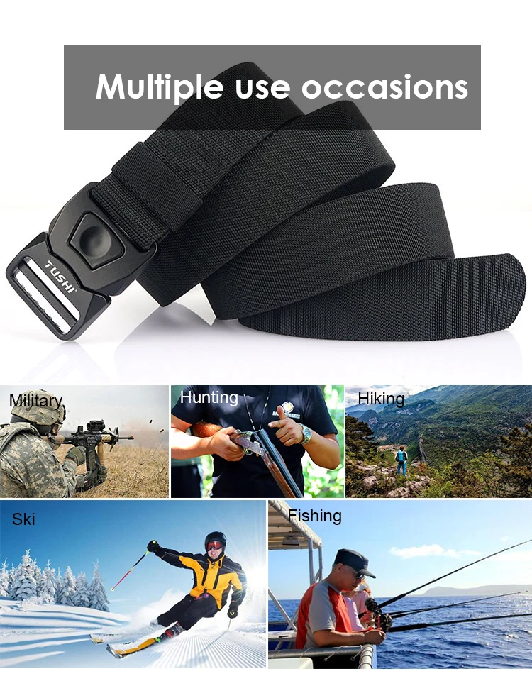 VATLTY Neue männer Elastische Gürtel Matte Schwarz Legierung Schnalle Quick Release Taktische Outdoor Gürtel Militär Armee Hüftgürtel Männlichen Bund – Detail 2