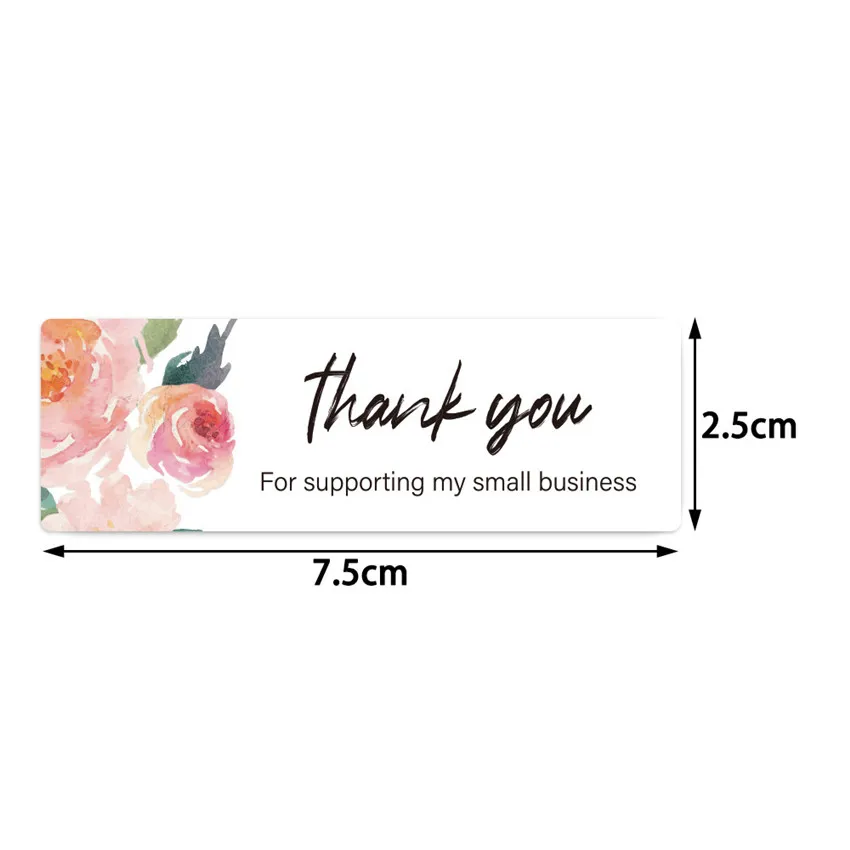 1*3Inch Flower Thank You Stickers Floral Seal Labels Thank You For Supporting My Small Business Gift decor packaging stickers