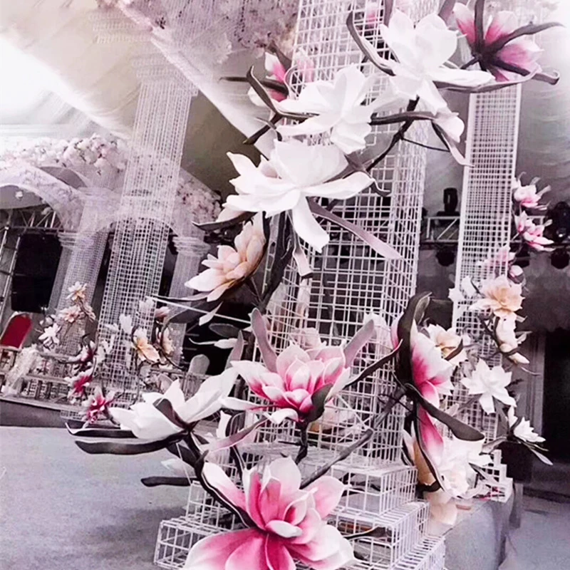 

80cm Large Foam Magnolia Faux Flower Head Outdoor Theme Fake Flower Wedding Background Decoration Design Display Party Decor
