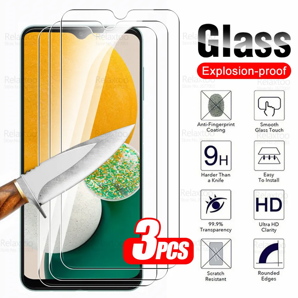 3pcs Tempered Glass For Samsung Galaxy A13 Glass Screen Protectors For SamsungA13 5G A 13 SM-A136U Safety Cover Protective Film