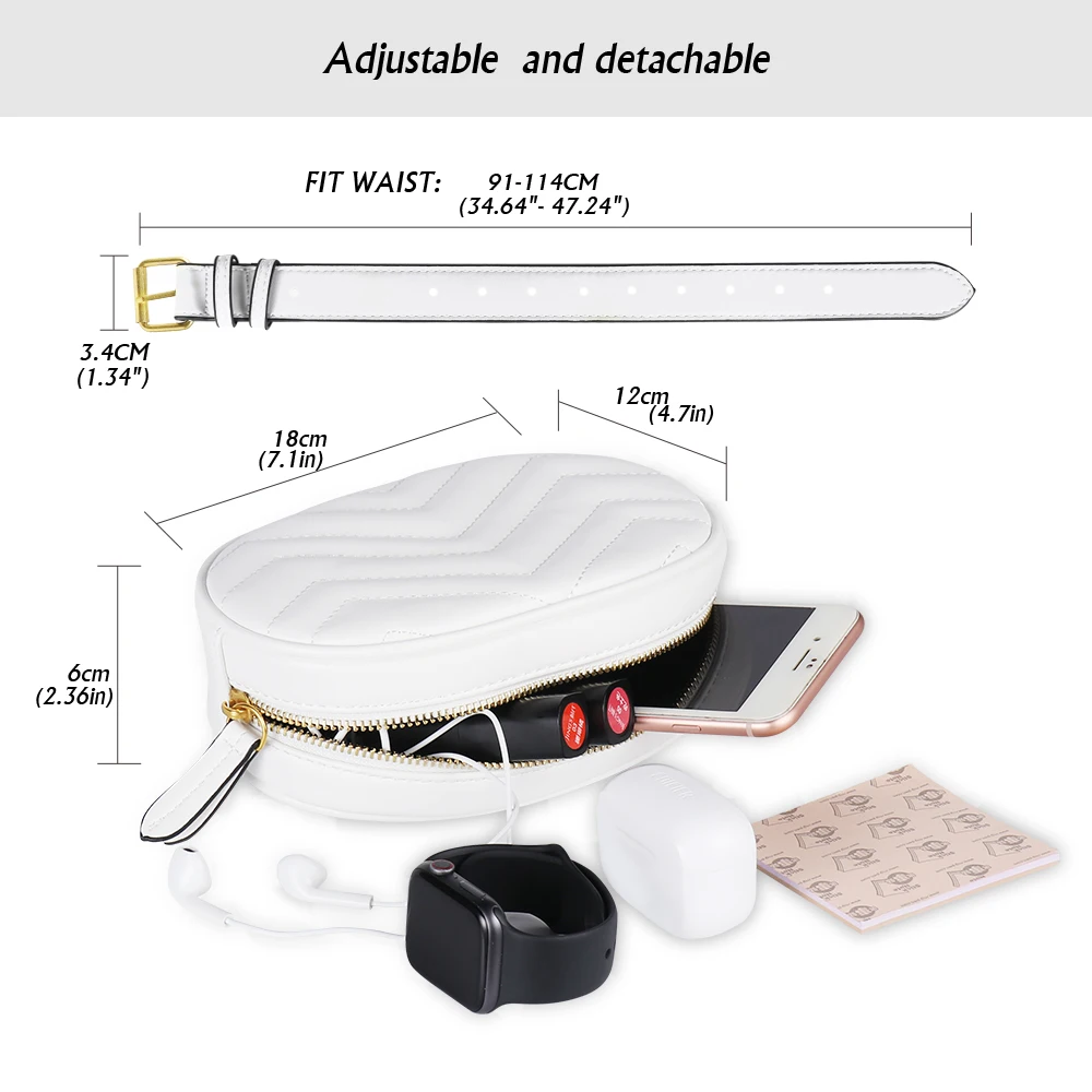 Buylor New Waist Pack For Women Brand Designer Belt Bag Fashion Fanny Pack PU Leather Bum Bags Chest Bag Girls Cute Phone Pocket