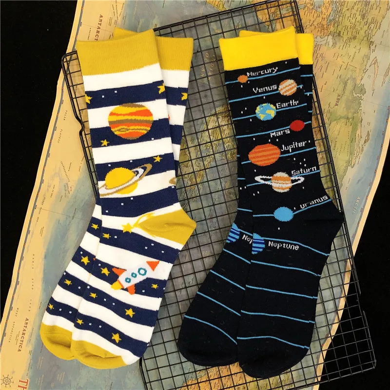 Mewgulf Ins Same Cotton Socks Crew Planet Solar System Mercury Venus Earth Mars Jupiter Saturn Uranus Neptune Street Fashion Sox