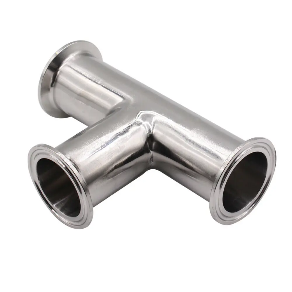 19-102mm Stainless Steel 304 Sanitary 3 Way Tee Ferrule three cross Pipe Fitting