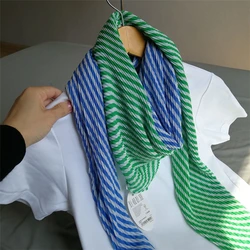 HOT SELLING   Miyake pleated  Water wave twill hypotenuse Diamond scarf striped scarf IN STOCK