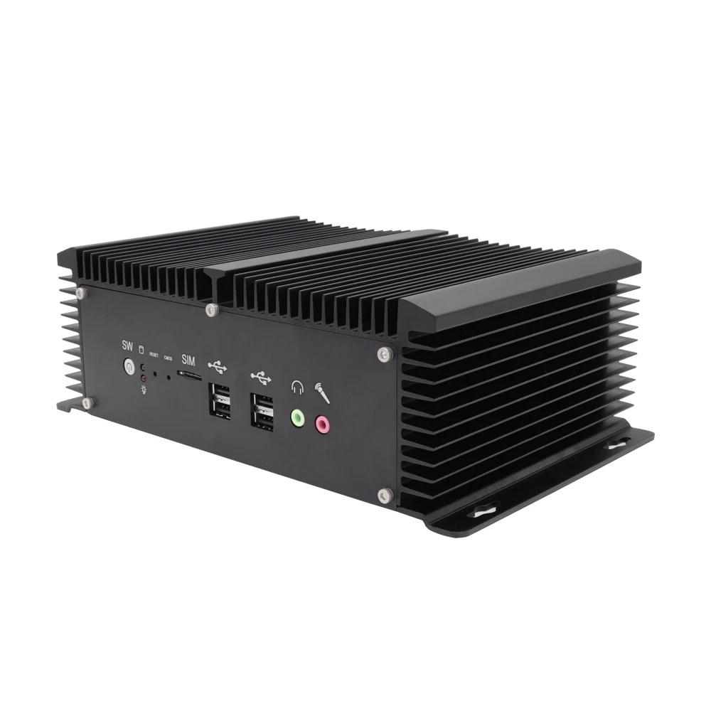 Industriële Fanless Mini Computer I7 8550u I5 8250u 2 * Lan 2 * Rs422 485 Com Win10 8 * Usb Hd Vga Embedded Micro-Industrie Desktop Pc