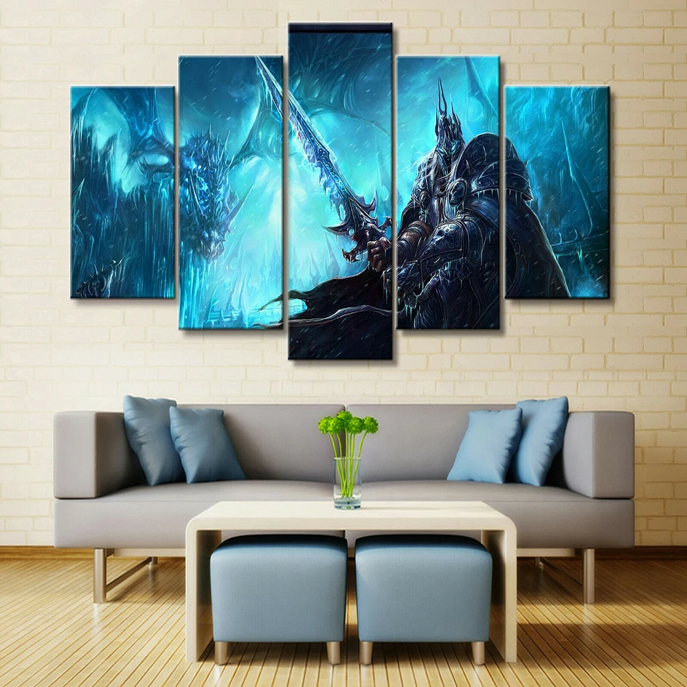 5 Pieces Canvas Arts Painting The Battle Of War Game Poster Print For Living Room Wall Pictures Bedroom Modern Home Decor