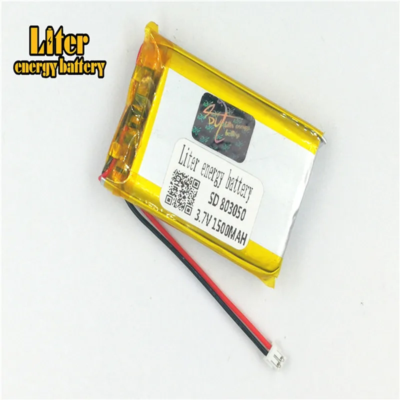 1.5MM 2pin złącze 3.7V 803050 1500mah wysokiej jakości litowo polimerowy akumulator litowo-jonowy akumulator lipo baterii