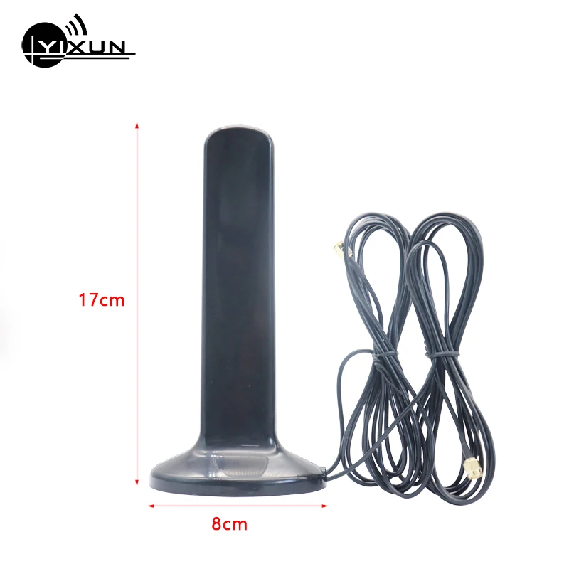 2G 3G 4G 5G Omnidirectional High Gain 12dbi Sucker Double Internal SMA Male RP-SMA-J 3m Cable Antenna for Desktop Wireless Card