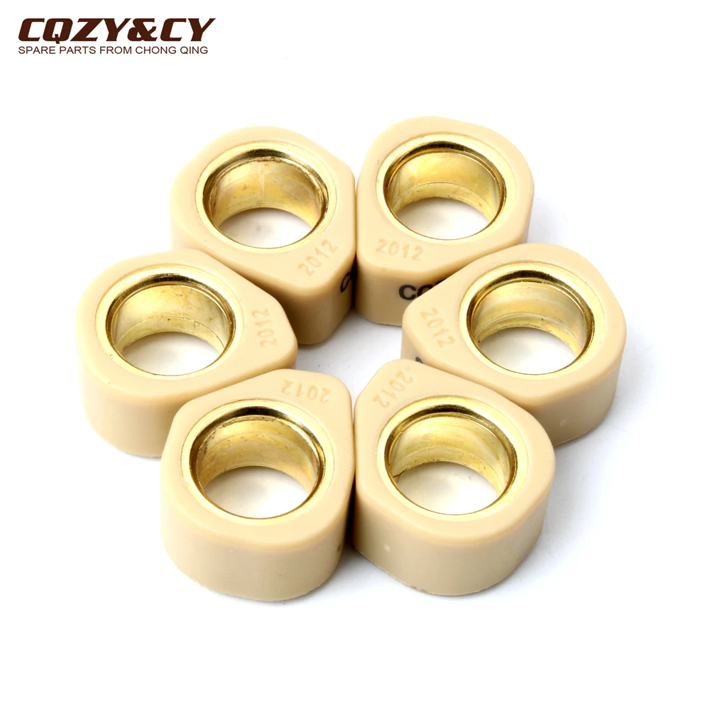 Scooter 6pc Roller Set / Variator Weights 20x12mm 9g 11g 13g 16g For Yamaha Cygnus R GTR BWS Vino X-City X-Max Zuma 125cc 4T