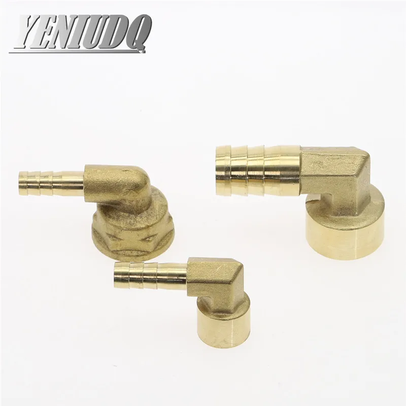 Elbow Brass Barbed Fitting 8~16mm Hose Barb x 1/4